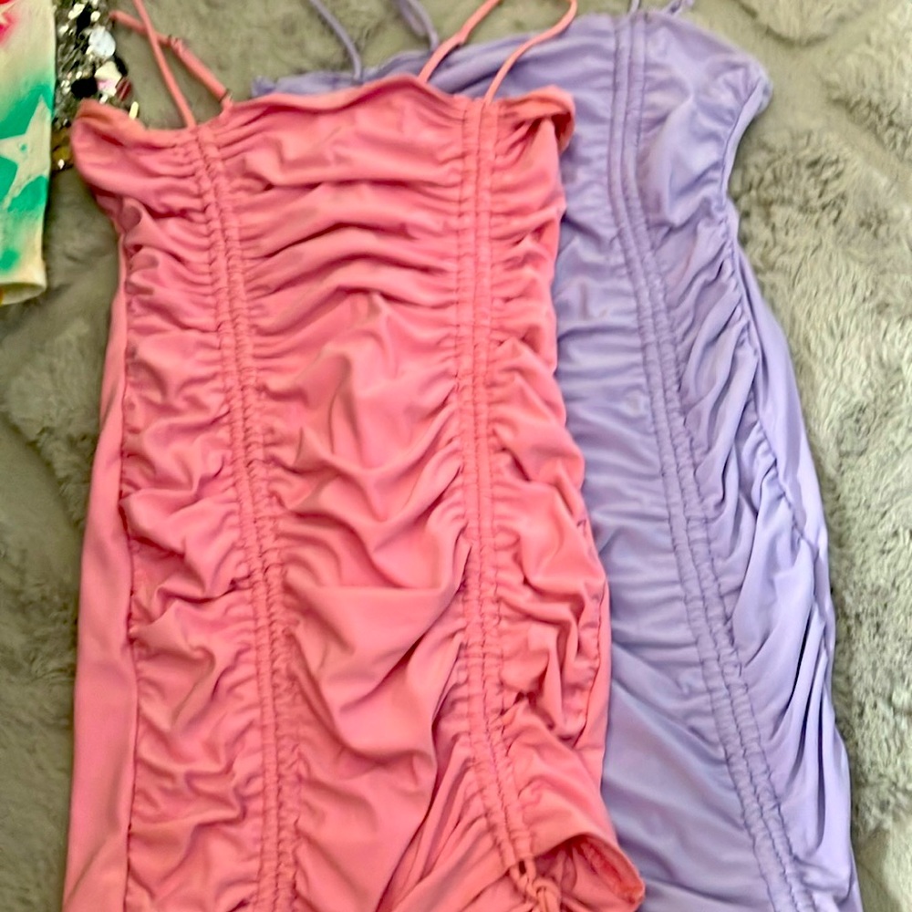 Two scrunched up dresses